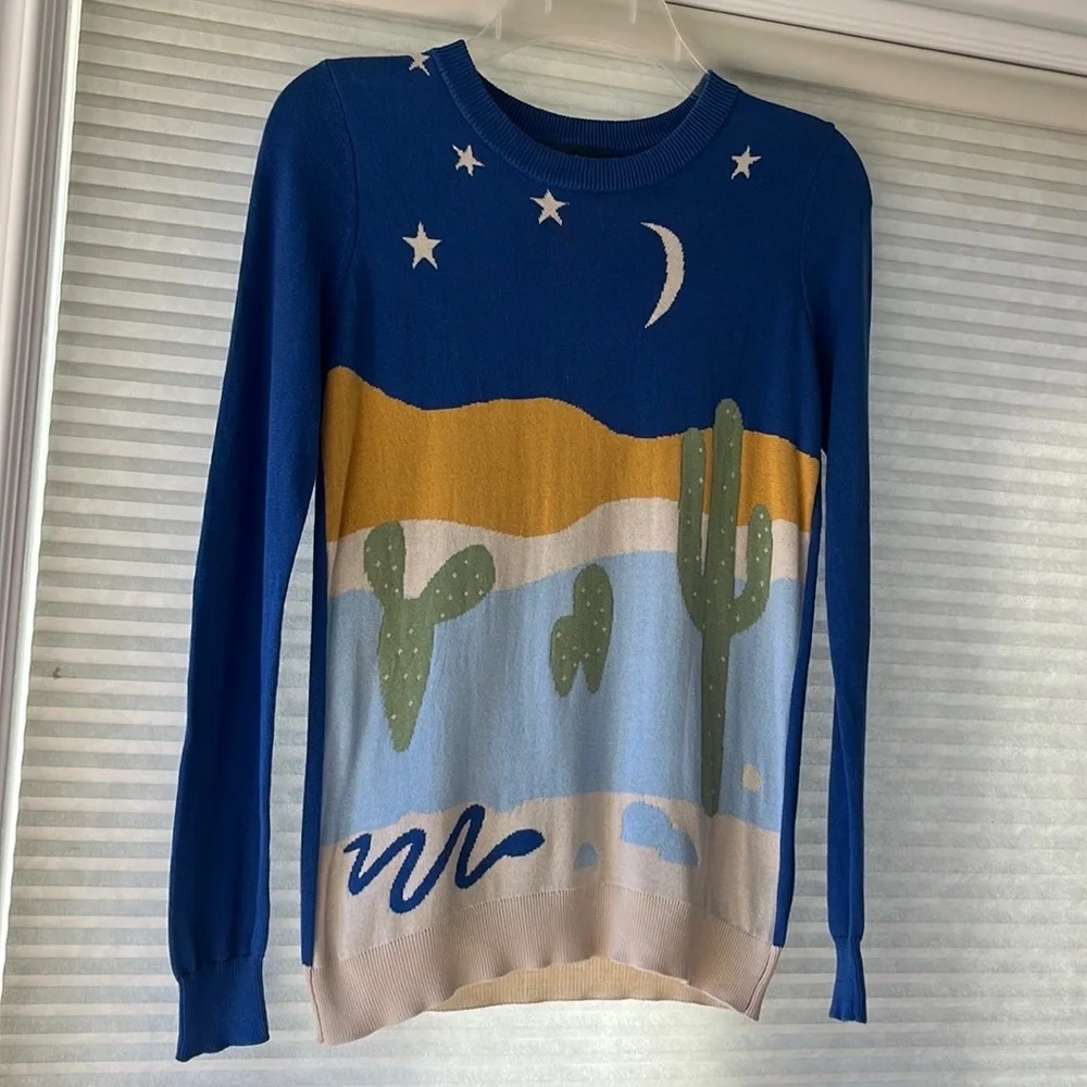 ModCloth Blue Desert Moonscape Sweater - Picture 14 of 14